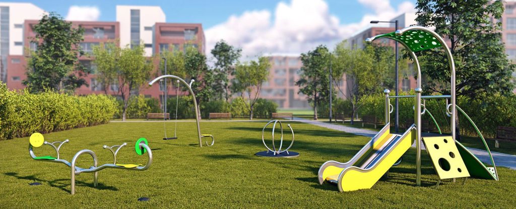 Dias Playgrounds - Уреди за сертифицирани детски площадки.. Примерен изглед на комбинирана детска площадка