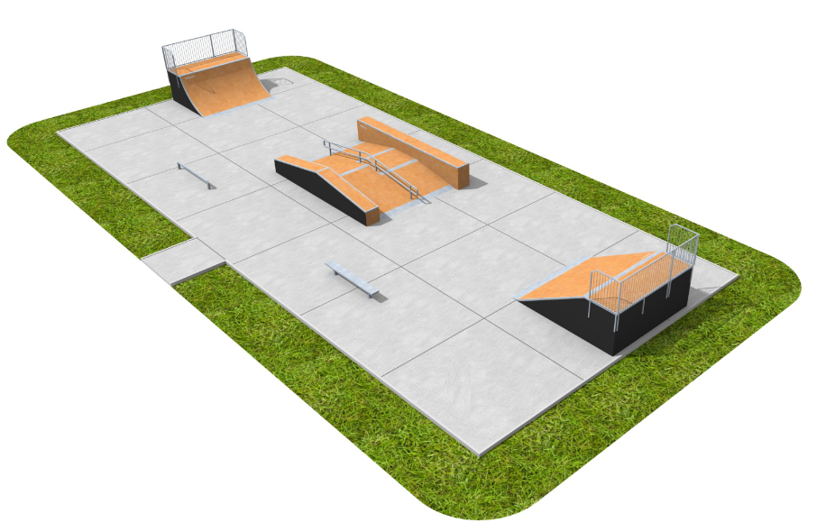 Modular skateboard park MSP10- θέση των στοιχείων